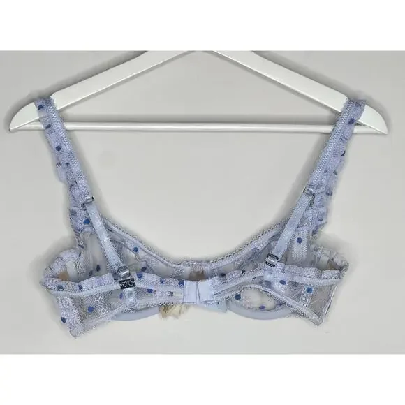 Sheer Blue Polka Dot Lingerie Set - Picture 10 of 10